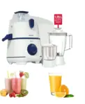 Havells RIGO Juicer Mixer Grinder, 500W, 3 Jars (White, Dark Blue)