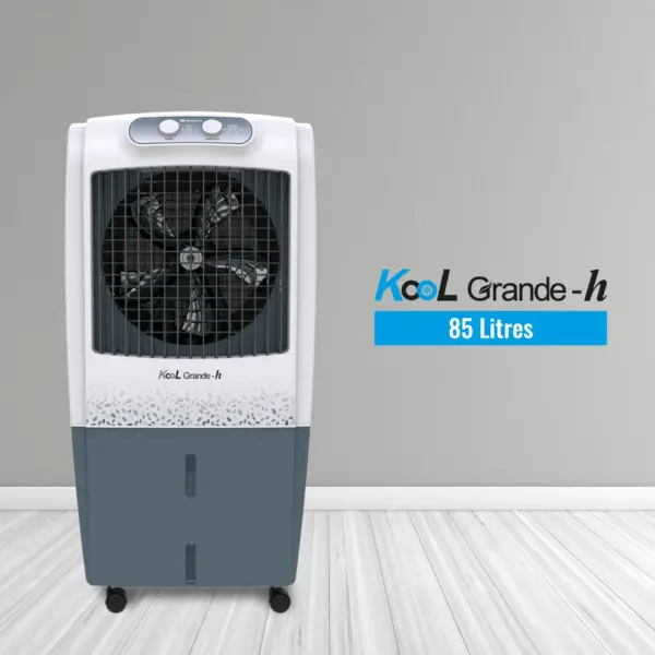 Havells Kool Grande H 85L Desert Air Cooler for home | Powerful Air Delivery | Overload Protection | Everlast Pump | High Density Honeycomb Pads | Ice Chamber | Heavy Duty (Grey)