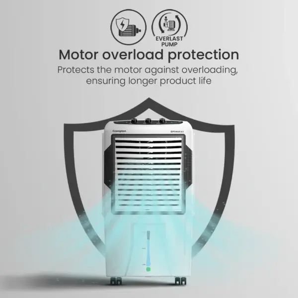 Crompton Optimus 65 Litres Desert Air Cooler for home | Large & Easy Clean Ice Chamber | High Density Honeycomb Pads | Everlast Pump | Humidity Control