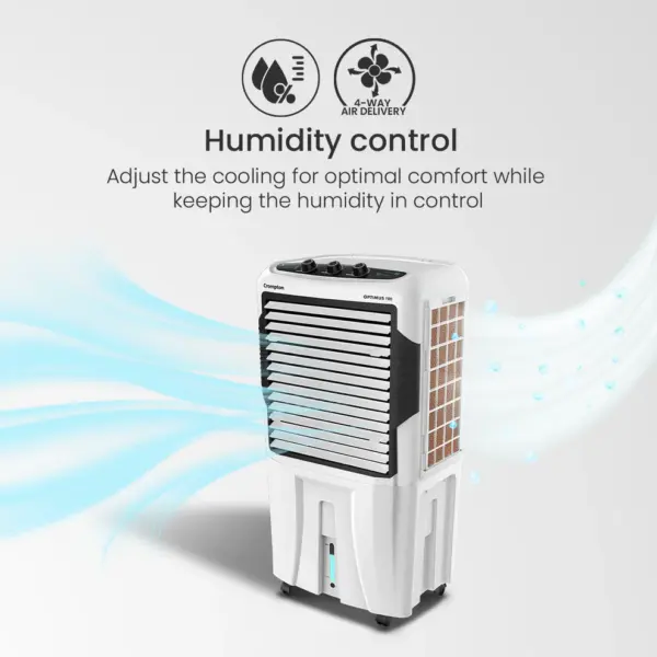 Crompton Optimus 65 Litres Desert Air Cooler for home | Large & Easy Clean Ice Chamber | High Density Honeycomb Pads | Everlast Pump | Humidity Control