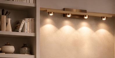 LED Mirror Light, Picture Light, TV Cabinet Light, Brushed Gold Finish, Wall Mounted Vanity Lighting Fixture (4 Led)