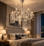 DREAMY DESIGNS Italian Chandelier Antique Lights for Ceiling Contemporary Cream (S) Shap | Chandeliers for Living Room 6 LED Light Pendant Lamp with Bulb Modern Jhumar for Home, Bedroom & Dining Room