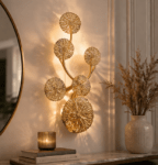 Decor Accents Metal Gold Finish Luxury Wall Lamp with Five Lights Points Pack of 1