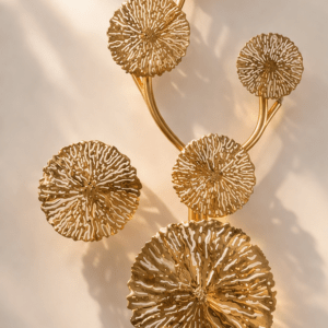 Decor Accents Metal Gold Finish Luxury Wall Lamp with Five Lights Points Pack of 1