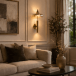 Modern Brass Wall Light with Smoked Glass Shade | 6W LED Decorative Wall Sconce for Living Room, Bedroom & Hallway