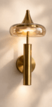 Modern Brass Wall Light with Smoked Glass Shade | 6W LED Decorative Wall Sconce for Living Room, Bedroom & Hallway