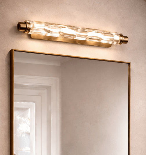 Glass Wall Light Fixture, Bathroom Vanity Lights Beside Mirror Lighting Lamps Up And Down Wall Mounted Light E14 Socket Wall Lamps For Living Room, Hotel, Dining Room-Gold-Double head