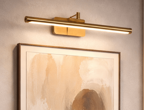 KDG LED Cordless Wall Picture Light with Remote, 5200mAh Rechargeable Dimmable Art Lighting, Adjustable Swing Arm, Picture Frame Light for Gallery, Living Room, Hallway, 16.3 inch, Gold